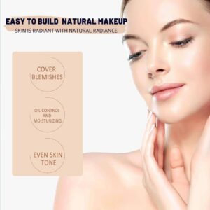 Grospe 2PCS Skin Tone Adjusting CC Cream, Colour Correcting Self Adjusting for Mature Skin, Full-Coverage Foundation, Facial Moisturizing Concealer(Natural+Ivory)