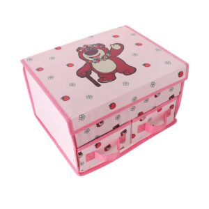 MINISO Lotso 14L Fabric Storage Bins with Lid/Handles/Drawer - Collapsible Organizer for Home, Office, Bedroom, Nursery, Closet - Storage Cubes for Clothes, Toys, and More