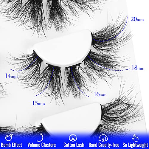 Mink Cluster Lashes Fluffy Long Individual Eyelashe 8D Volume 14-20mm Lashes Pack Dramactic Eyelash Extension Kit Wispy Natural False Eyelashes by HeyAlice