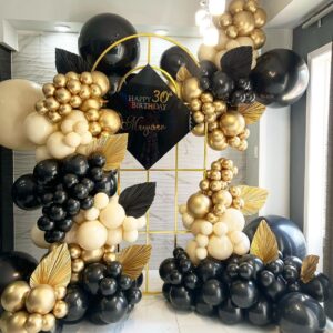 FOTIOMRG Black Balloons 12 inch, 100 Pack Black Latex Balloons for Birthday Graduation Baby Shower Father's Day Party Decorations