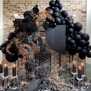 FOTIOMRG Black Balloons 12 inch, 100 Pack Black Latex Balloons for Birthday Graduation Baby Shower Father's Day Party Decorations