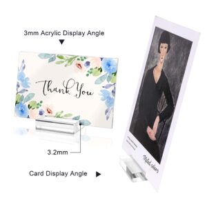 Aboofx 16 Pieces Acrylic Stands Clear Place Card Holders for Cards over 200gsm, 1.6 inch Acrylic Sign Holders Table Number Stands Card Display Stand forWedding Party Events Office Business Meeting
