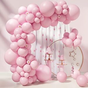 pink balloons 85 pcs light pink balloons garland arch kit 5/10/12/18 inch different sizes pastel pink latex balloons for pink birthday party decorations baby shower wedding gender reveal decorations