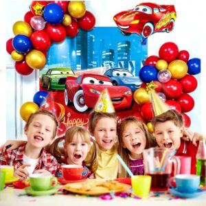 Lnkdeya Cars Race Birthday Party Decoration -87Pcs Racing Cars Foil Balloons Birthday Supplies