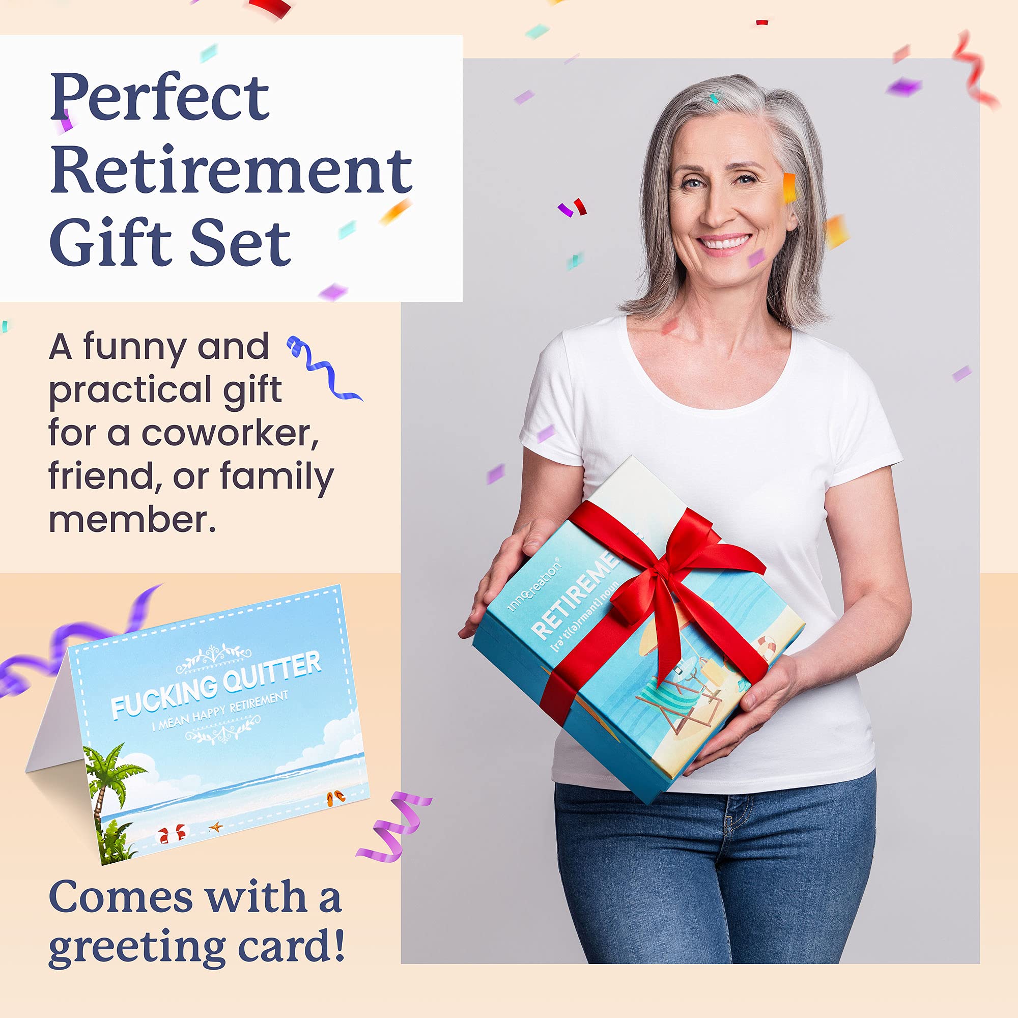 InnoCreation Retirement Gifts for Women 2023 | Funny Retirement Gift Set - Humorous Retired Gifts, Happy Retirement Gifts for Women, Coworker, Teacher, Grandma, Friend, Boss, Retiring Nurse Gifts