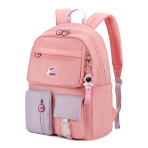 lisinuo kids backpacks for girls backpack school bookbag for teenage cute book bag send pendant (pink)