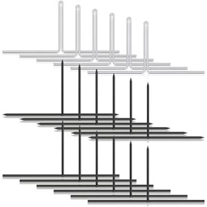 hotop halloween tombstone metal stakes foam graveyard t shape decorative gravestone for yard lawn outdoor garden decorations(36 pack), black and silver, approx. 6.5 x 3 inches (stakes-igbi95)