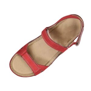 mlagjss women's platform sandals wedge wedge sandals low heel wedge slippers with arch support walking sandals women(0524a52 red,size 10)