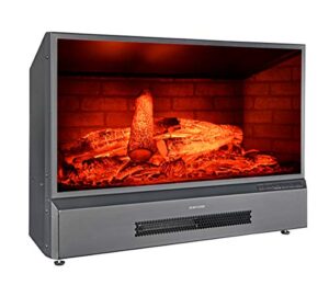 gmhome electric fireplace insert free standing fireplace heater, with remote control, with fire crackling sound, 750/1500w, black -32 inches