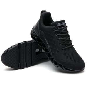 sneakers for women running shoes all black size 8 lace up athletic tennis walking shoe runner gym workout jogging sneaker