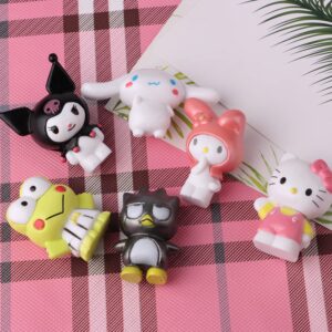 6 Pack Cute Cartoon Birthday Cake Topper, Kids Birthday Party Supplies Decorations,Bouquet,Charms