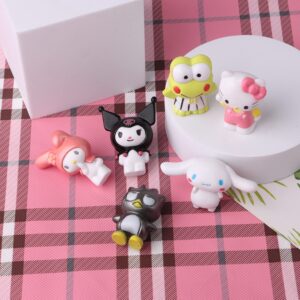 6 Pack Cute Cartoon Birthday Cake Topper, Kids Birthday Party Supplies Decorations,Bouquet,Charms