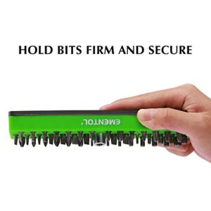 EMENTOL 1/4" Magnetic Bits Holder - Green, 43PCS Hole, Bit Organizer with Strong Magnetic, Magnetic Bits Organizer