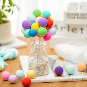 36Pcs Colorful Balloon Cake Toppers, 18Colors Mini Cupcake Decorations for Baby Shower, Birthday Party and wedding
