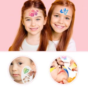 36 Pcs Face Paint Stencils Reusable Makeup Temporary Tattoos Stencils Body Face Painting Stencils Mermaid Unicorn Leopard Tattoo Witch Ghost Pumpkin Skull Templates for Halloween (Fresh Style)