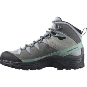 salomon women's quest rove gore-tex leather hiking boots for women, quarry / quiet shade / black, 8.5