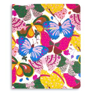 ban.do Undated Daily To Do Planner, Personal Organizer, Schedule Planner with Perforated Shopping and To Do Lists, Berry Butterflies White