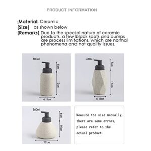 QTBH Soap Dispenser Ceramic Liquid Foam Soap Dispenser Portable Shampoo Conditioner Body Wash Lotion Pump Bottle Bathroom Accessories Soap Pump (Color : D1)