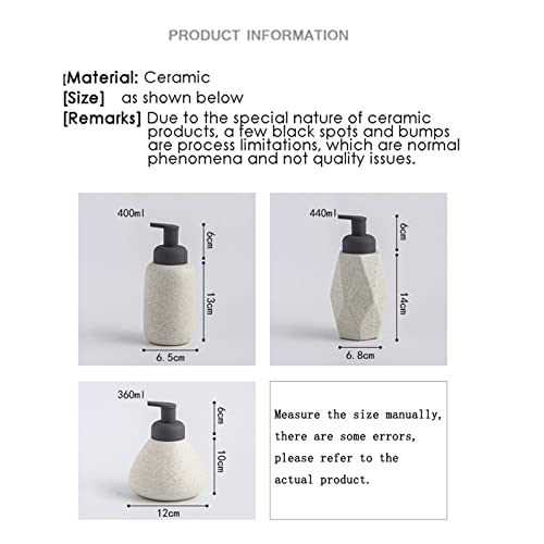 QTBH Soap Dispenser Ceramic Liquid Foam Soap Dispenser Portable Shampoo Conditioner Body Wash Lotion Pump Bottle Bathroom Accessories Soap Pump (Color : D1)