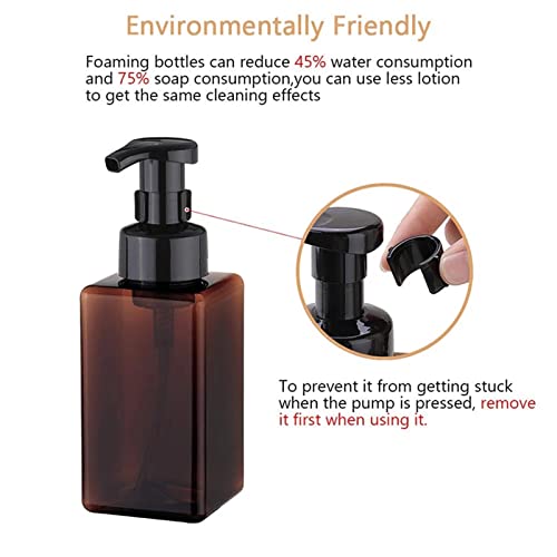 QTBH Soap Dispenser 450ml Foaming Dispenser Refillable Pump Bottle for Liquid Soap Shampoo Body Wash Bathroom Container for Cosmetics Soap Pump (Capacity : 250ml, Color : Clear)