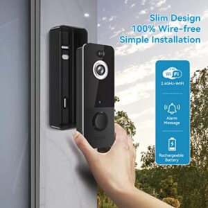EKEN Doorbell Camera Wireless, Wi-Fi Video Doorbell Camera with AI Smart Human Detection, Indoor Chime Ringer Included, Cloud Storage, 2-Way Audio, Night Vision, Battery Powered