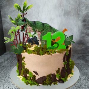GLAHORSE 26 PCS Dinosaur Cake Toppers With Dinosaur Eggs Leaves Trees Cake Decorations For Birthday,Dinosaur Themed,Jungle Safari, Wild Animals,Kids Party Decorations