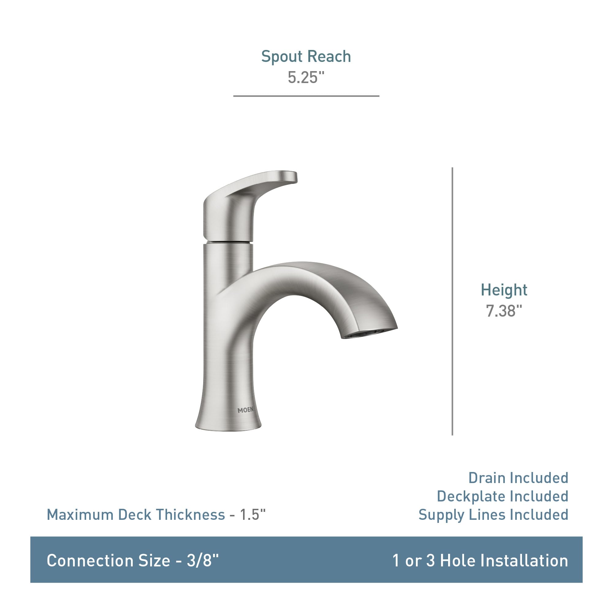 Moen Karis Chrome One-Handle Lavatory Faucet, 84346