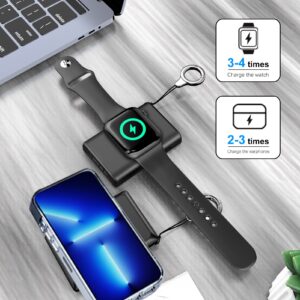 Portable Charger for Apple Watch 8 iPhone, 3000mAh Power Bank Wireless Portable Charger for Mag-Safe iPhone 14 13 Pro Max 12 Pro iWatch 8 7 6 5 4 3 2 Series,Travel Magnetic iWatch Battery Pack