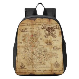 senya toddlers backpack retro antique pirates adventure treasure map compass bookbag for kid aged 3-6 preschool kindergarten