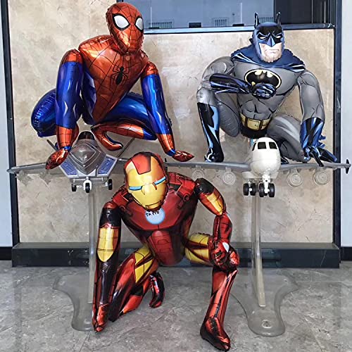 3PCS, Superhero Foil Balloon, Medium Size for Kid, Toddler Birthday Decoration, Party Supplies, Iron Spidey, Large Super Hero Balloons