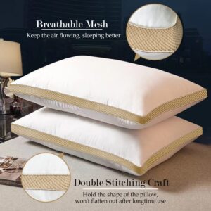 mislili Pillows King Size Set of 2, Cooling Luxury Hotel Pillows for Bed Sleeping Side Back Stomach Sleepers, Breathable Down Alternative Filling Gusseted Pillow Soft & Supportive