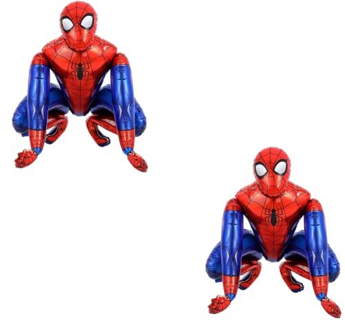 2PCS, Superhero Airwalker Foil Balloon, Medium Size, for Kid Toddler, Birthday Decoration, Supplies Decoration, Large Spidey Balloon