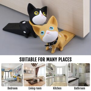 Cute Cat Door Stopper - Creative Door Wedge Soft Durable Decorative Door Stop Anti-Skid Base Non Scratching Suitable for Placement Against Any Doors