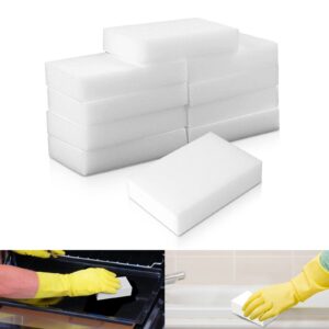 melamine foam, 10pack melamine sponge, magic sponge eraser in bulk sheets, bathroom oven shower glass dishes stove top kitchen sinks bathtub wall tile baseboard sneakers shoe cleaner, not easily rip