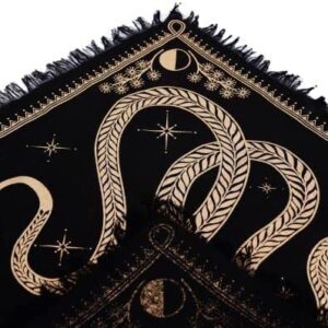 ASAV Tarot Altar Cloth Golden Snake Dragon Table Napkin Cloth Witchery Supplies Home Decor Wall Art Spiritual Witchcraft Square (18x18 Inches (46x46 Cm))