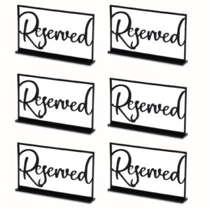 6 pieces reserved signs for wedding, party, acrylic reserved table signs reserved seating signs for tables chairs restaurant special events