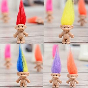 10PCS DIY Vintage Lucky Troll Doll Mini Action Figures Cake Toppers Dollhouse Dolls for Party Favors, Collections, Arts and Crafts …