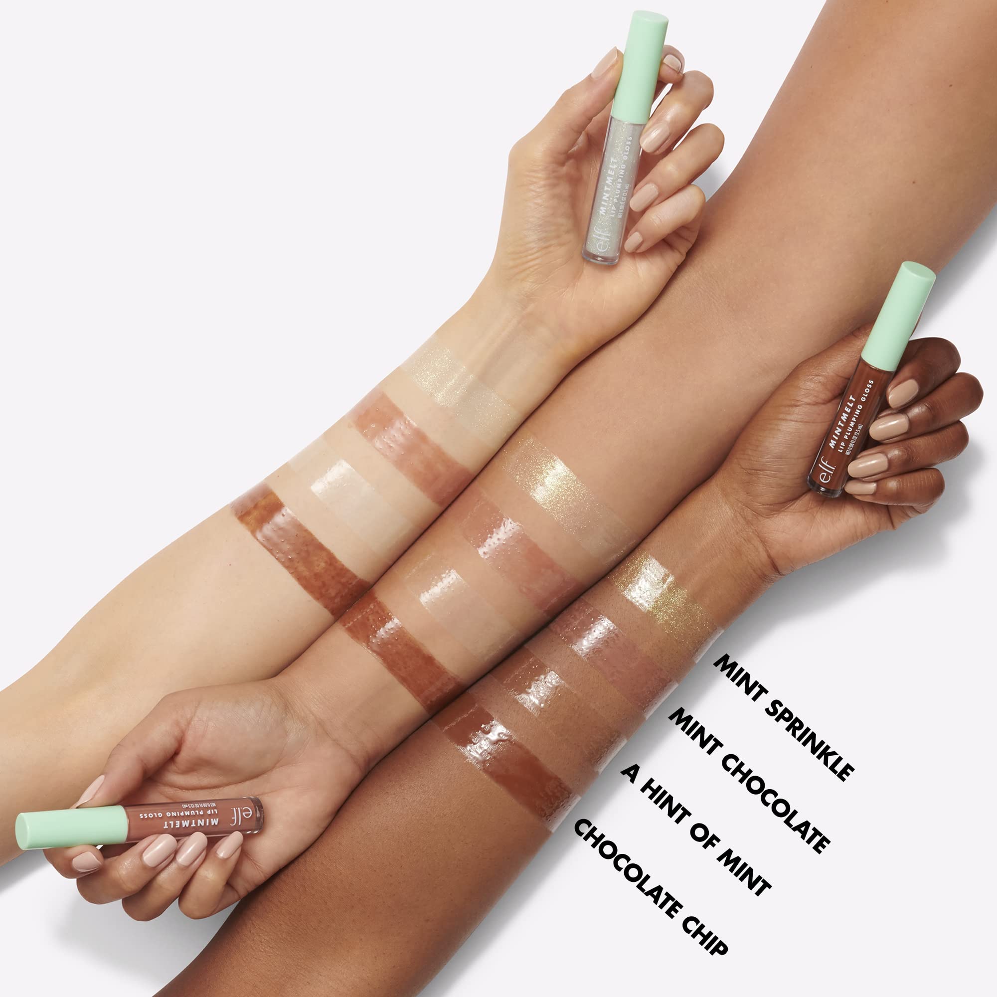 e.l.f. Mint Melt Lip Gloss, High-shine, Hydrating Lip Gloss, Plumps Lips & Creates Subtle, Buildable Color, Vegan & Cruelty-Free, Chocolate Chip