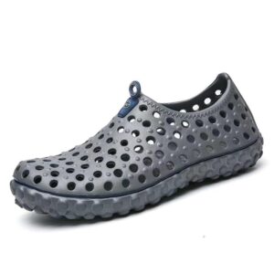 zonkacen mens womens slip on casual water sport anti skid outdoor sandals for summer swimming pool surfing fishing shower workout athletic holiday gray 8.5 men/10 women