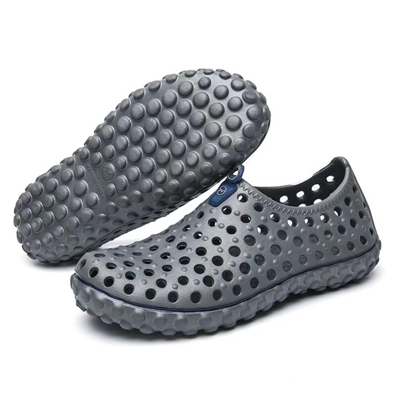 Zonkacen Mens Womens Slip On Casual Water Sport Anti Skid Outdoor Sandals for Summer Swimming Pool Surfing Fishing Shower Workout Athletic Holiday Gray 8.5 Men/10 Women