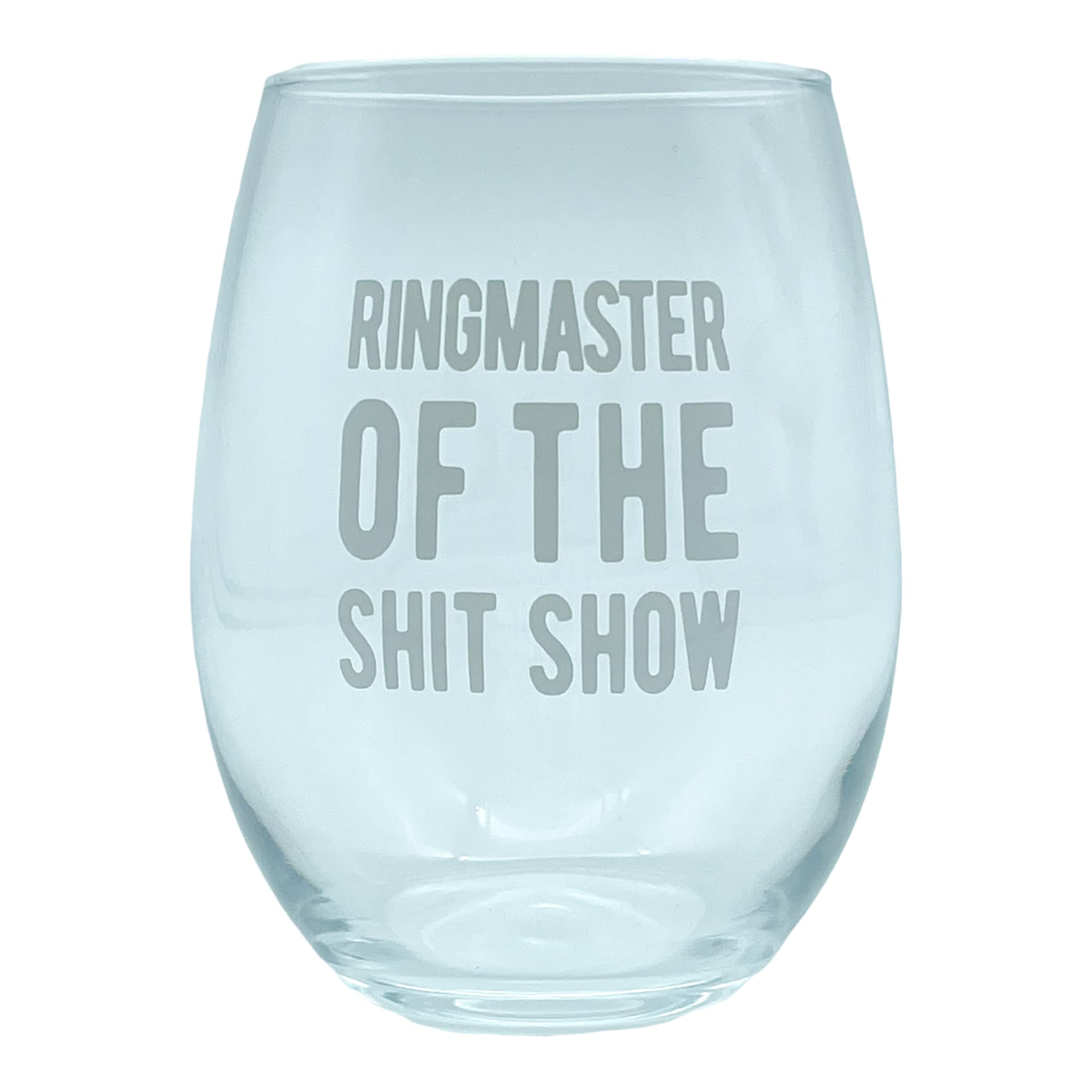 Crazy Dog T-Shirts Ring Master Of The Shit Show Wine Glass Funny Sarcastic Saying Novelty Cup-15 oz Funny Wine Glass Funny Sarcastic Novelty Wine Glass White Standard