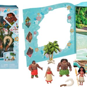 Mattel Disney Princess Moana Small Doll Story Pack with 1 Moana Doll, 5 Character Figures and 1 Accessory from the Movie