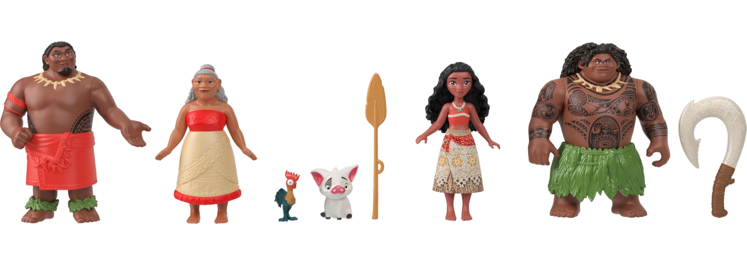 Mattel Disney Princess Moana Small Doll Story Pack with 1 Moana Doll, 5 Character Figures and 1 Accessory from the Movie