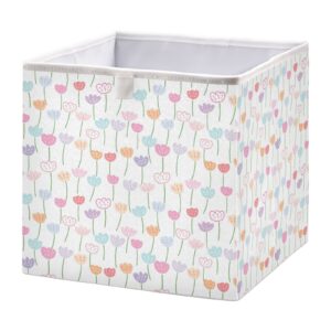 kigai cartoon flowers open home storage bins, for home organization and storage, toy storage cube, collapsible closet storage bins, with small handles, 11.02" l x 11.02" w x 11.02" h