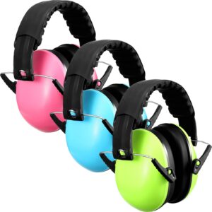 yunsailing kids noise canceling reduction headphones 26db adjustable ear protection headphone ear muffs for autism sleeping(pink, blue, green, 3 pack)