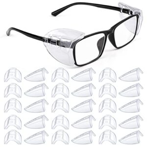 15 pairs eye glasses side shields, flexible slip on side shields for safety glasses fits small to medium eyeglasses