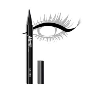 amiir super black liquid eyeliner quick dry long lasting smudge-proof soft pointed precise brush tip waterproof eye liner pen