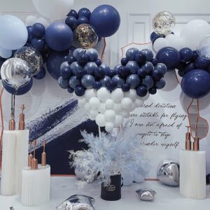 CACOLULU Navy Blue Balloons Garland - 120Pcs 18+12+10+5 Inch Navy Balloons Different Sizes Dark Blue Balloon For Gender Reveal, Birthday Ballon Blue Balloons Arch Kit As Under The Sea Party Decoration