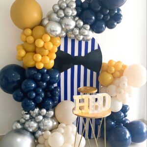 CACOLULU Navy Blue Balloons Garland - 120Pcs 18+12+10+5 Inch Navy Balloons Different Sizes Dark Blue Balloon For Gender Reveal, Birthday Ballon Blue Balloons Arch Kit As Under The Sea Party Decoration