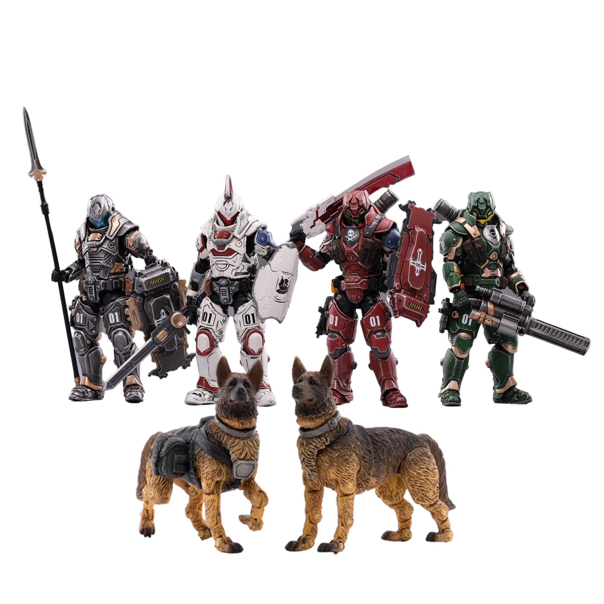 JOYTOY 1/18 Action Figures Military Dogs Collection Model for Boys Gift (2 Set of Dogs)